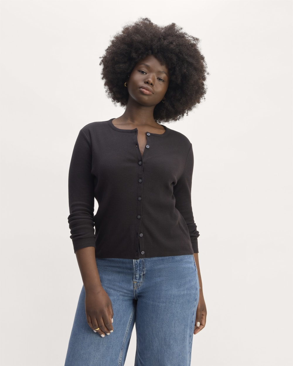 The Vintage Rib Cardigan | Black