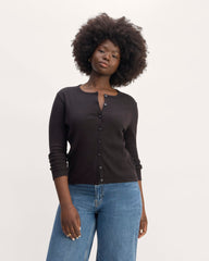 The Vintage Rib Cardigan | Black