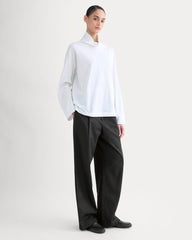 Slouchy Turtleneck In Essential Cotton | White