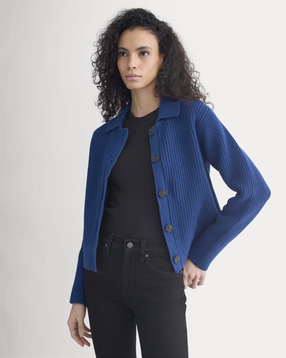 Shrunken Cardigan in Everyday Cotton | Estate Blue