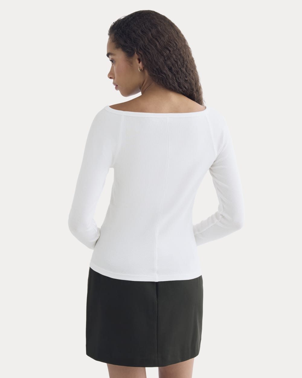 Luxe Rib Boatneck Top | White