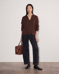 The Boxy Polo in Everyday Cotton | Dark Mahogany