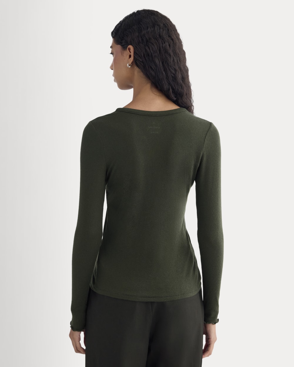 Sheer V-Neck Cardigan in Butterluxe | Dark Green