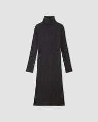 The Cotton-Merino Turtleneck Dress | Heather Charcoal