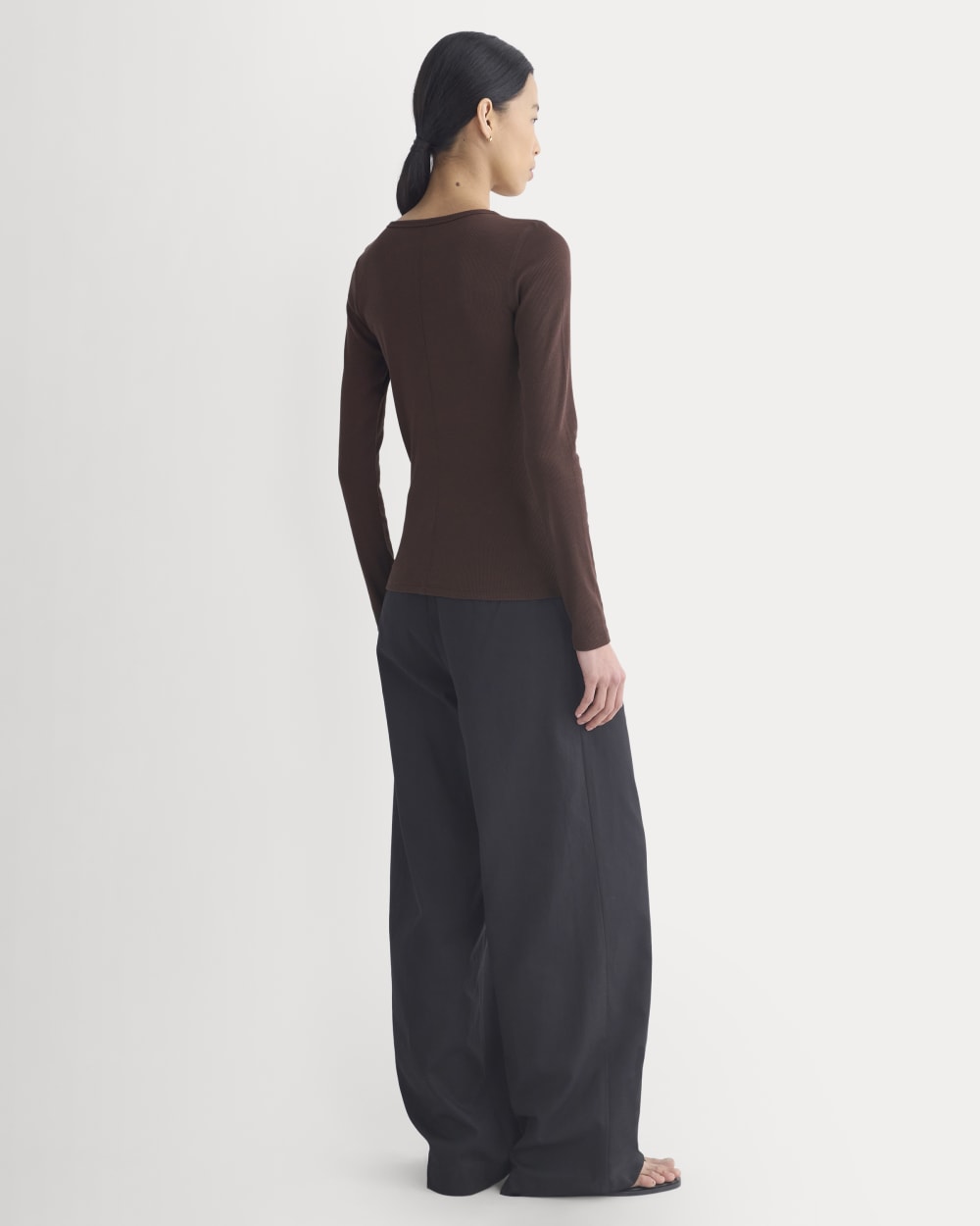 The Luxe Rib Long-Sleeve Crew | Coffee Bean