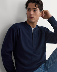 Vintage Rib Henley | Navy