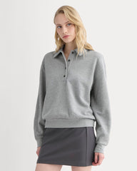 Lightweight Terry Polo Sweatshirt | Vintage Heather Grey