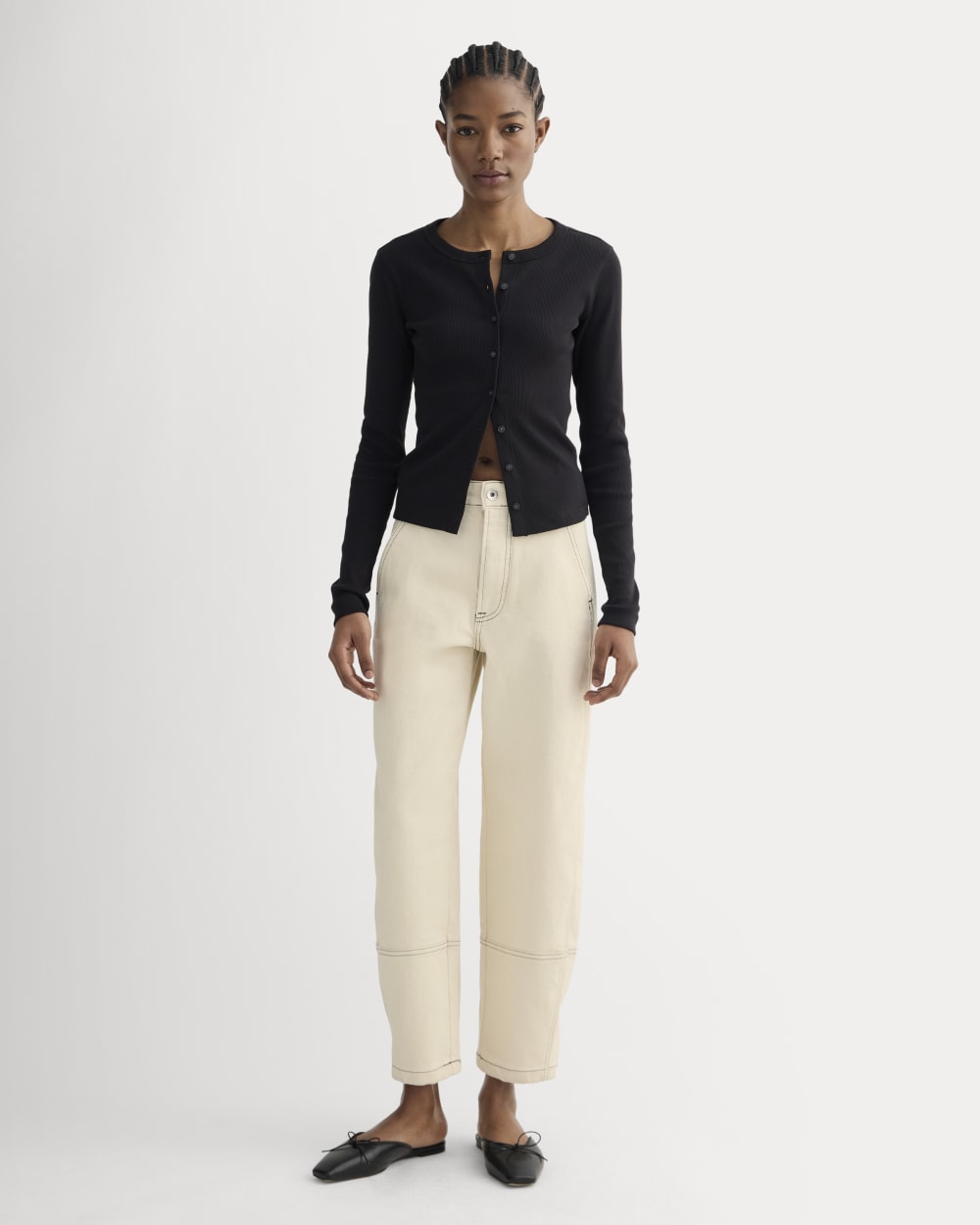 The Utility Barrel Pant | Ecru | Regular