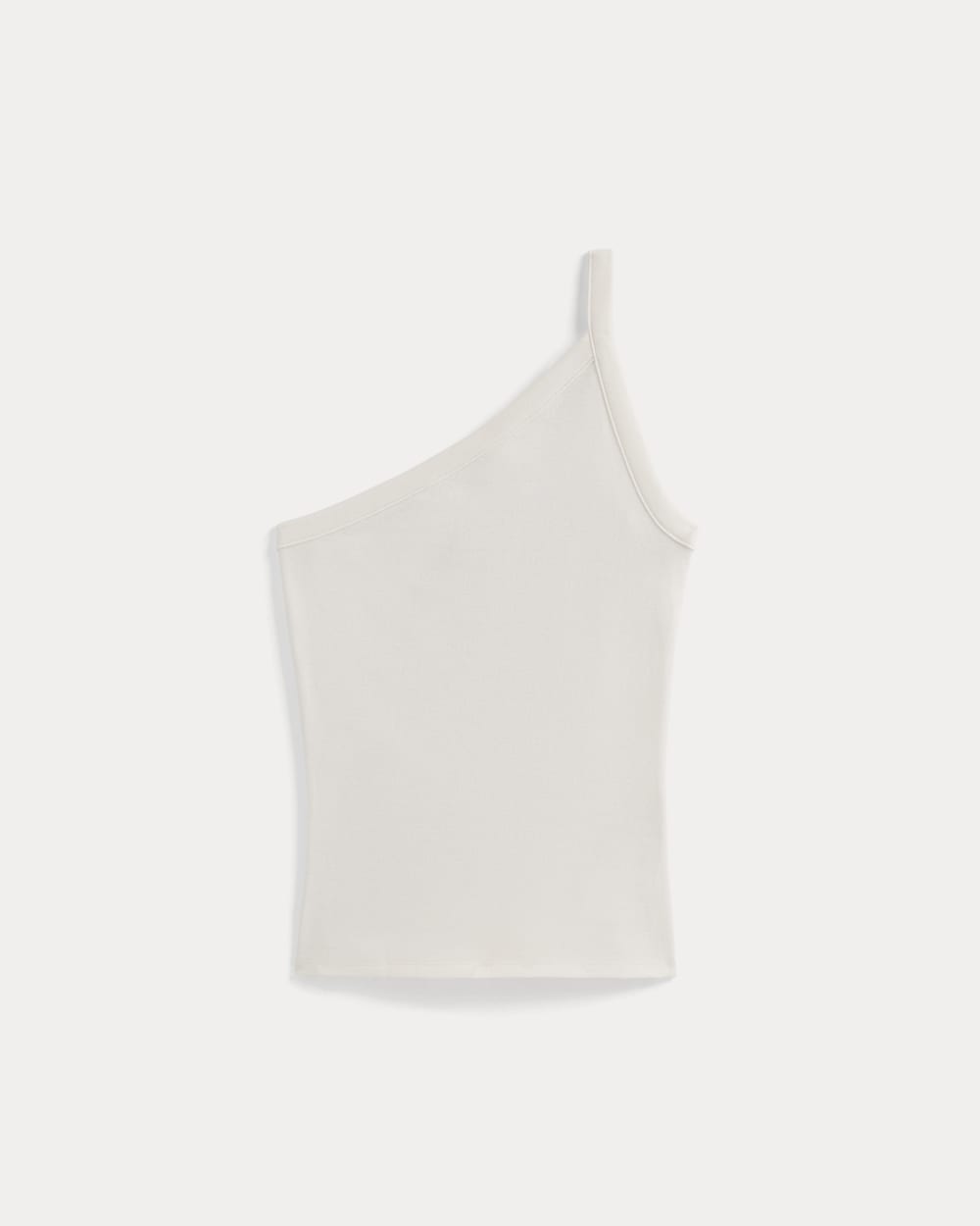 RetroSoft Cotton One-Shoulder Tank | Bone