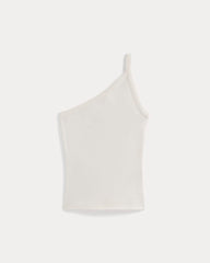 RetroSoft Cotton One-Shoulder Tank | Bone