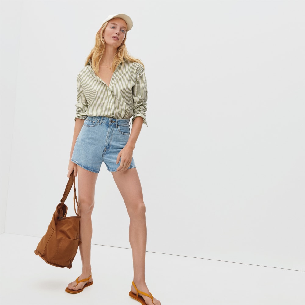 The A-Line Denim Short | Powder Blue