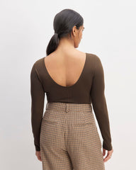 The Supima® Form Scoop-Back Tee | Cocoa