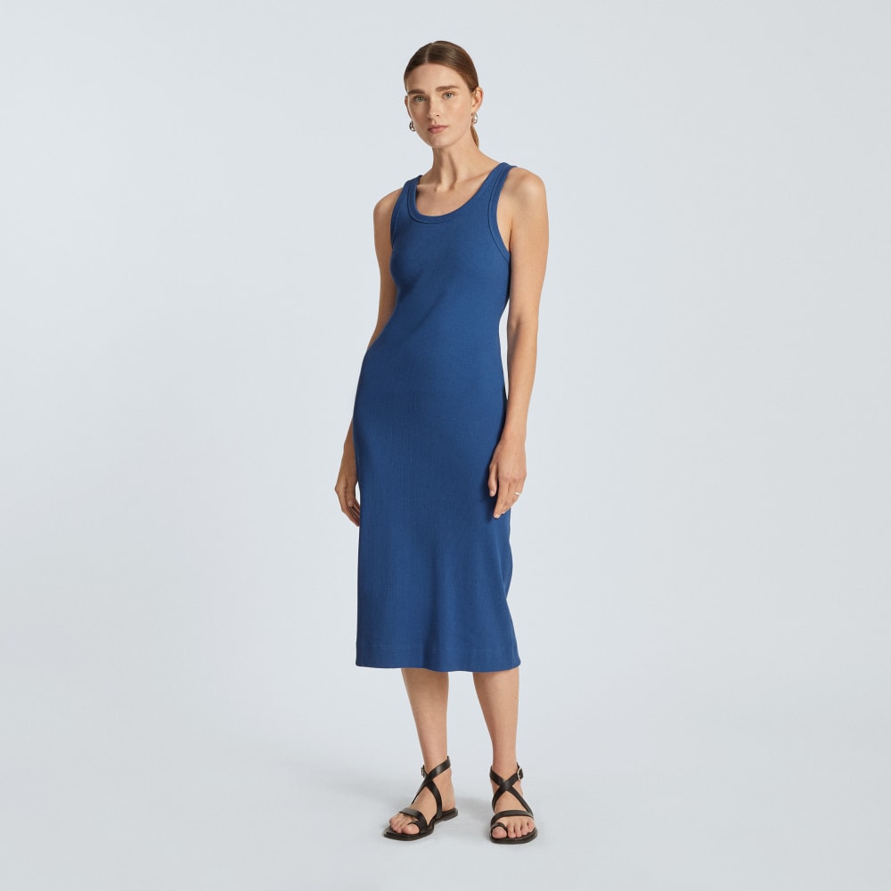 The '90s Rib Dress | Deep Blue
