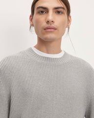 The No-Sweat Ribbed Crew |  Heathered Grey