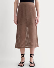 The Lace Knit Skirt | Mocha