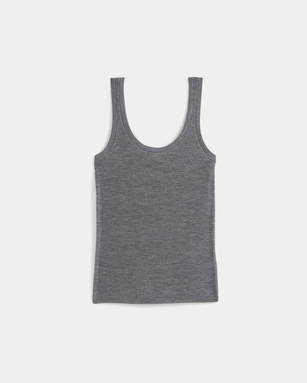 The Light Ribbed Cami in Ultrasoft Merino | Heather Mid Grey