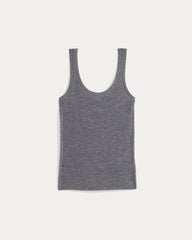 The Light Ribbed Cami in Ultrasoft Merino | Heather Mid Grey