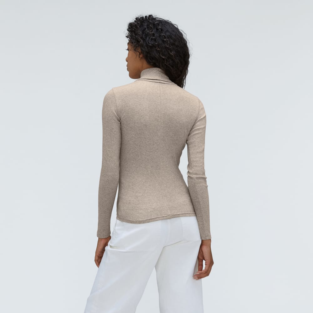 The Luxe Rib Turtleneck | Heathered Meringue