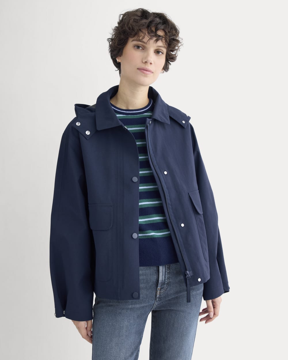 Re:Cycled Nylon Barrel Jacket | Deep Navy