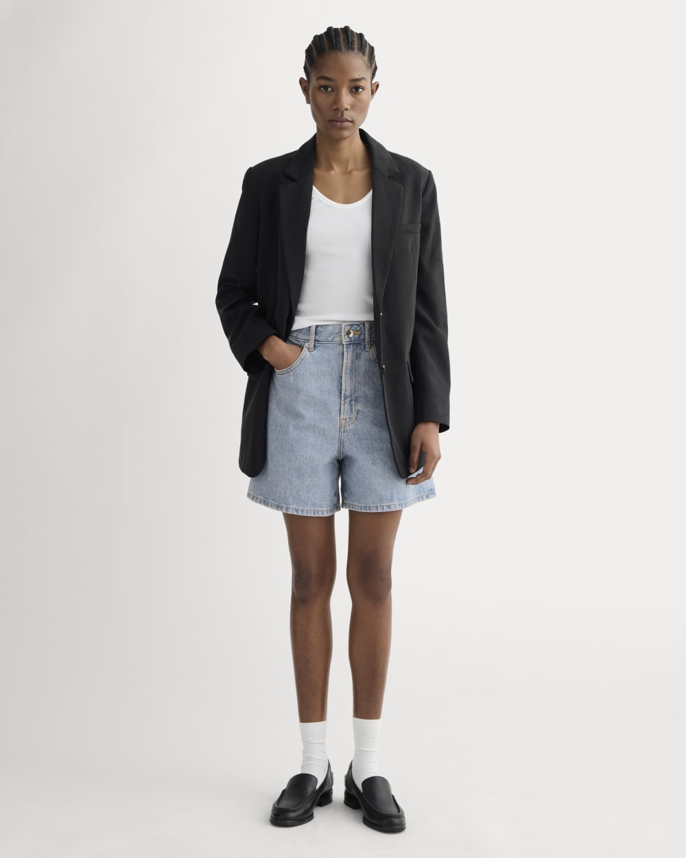 The A-Line Denim Short | Light Indigo