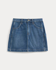 Denim Utility Mini Skirt | Dark Indigo