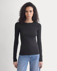 Tissue Long-Sleeve Crew | Black