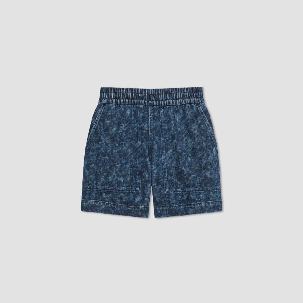 The Denim Utility Short | Dark Painterly Strokes