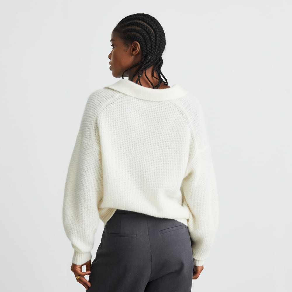The Alpaca Waffle-Stitch Polo | Snow