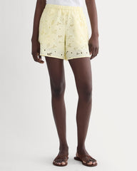 The Eyelet Pull-On Short | Light Yellow