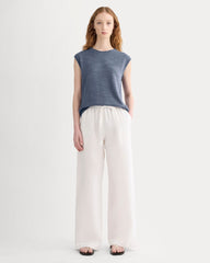 The Muscle Sweater in Cotton Linen | Indigo