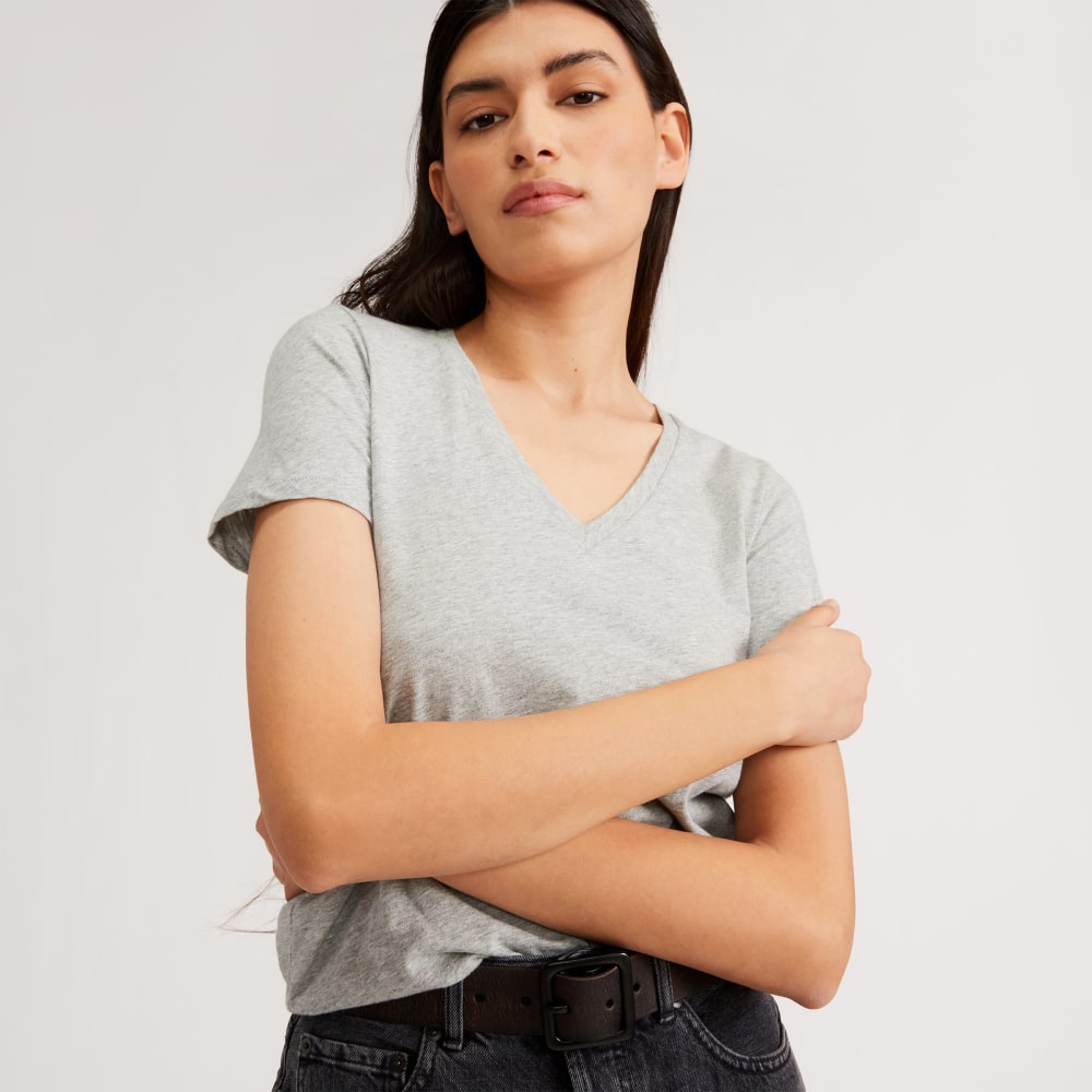 The Organic Cotton V-Neck |  Heathered Grey