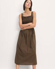 The Gauze Smock Dress | Cocoa / Black