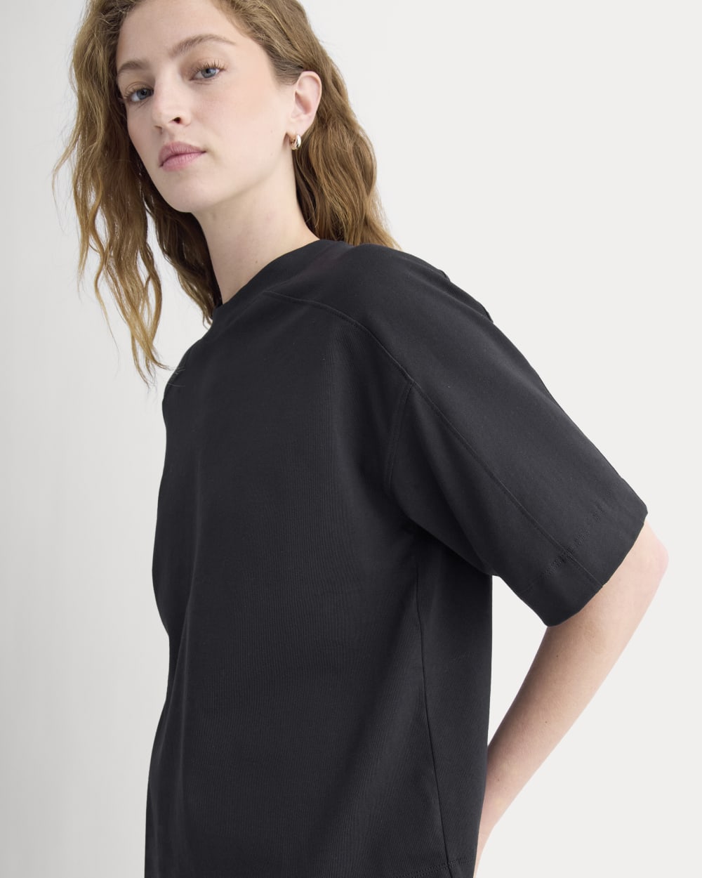 Oversized Seamed Tee | Black