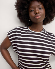 The Muscle Tee Midi Dress | Black / Bone