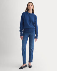Oversized Cocoon Crew in Elevated Cotton | Estate Blue