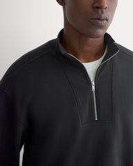 Lightweight Terry Zip Pullover | Black