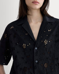 The Eyelet Camp Shirt | Black