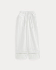 The Lace Trim Pant | White