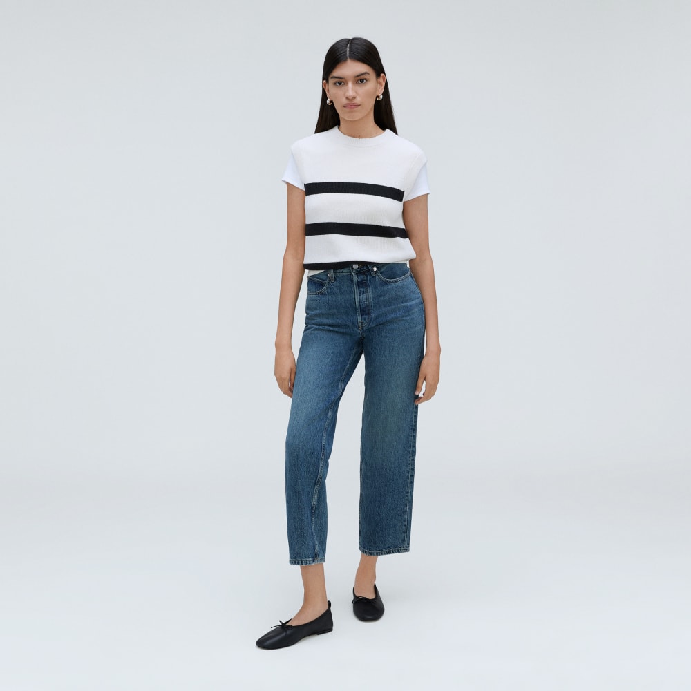 The Cotton Summer Sweater Tank |  Canvas / Black