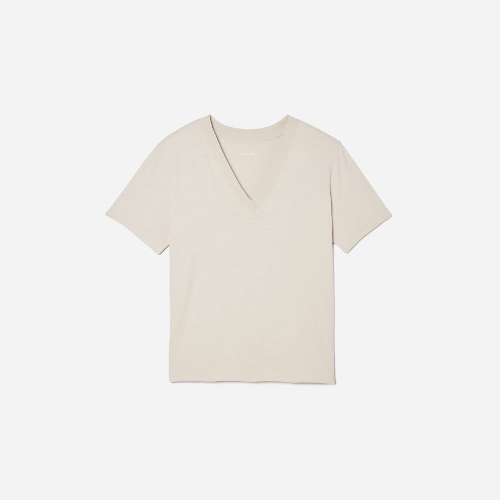 The Vintage V-Neck Hemp Tee | Moonlit Cloud