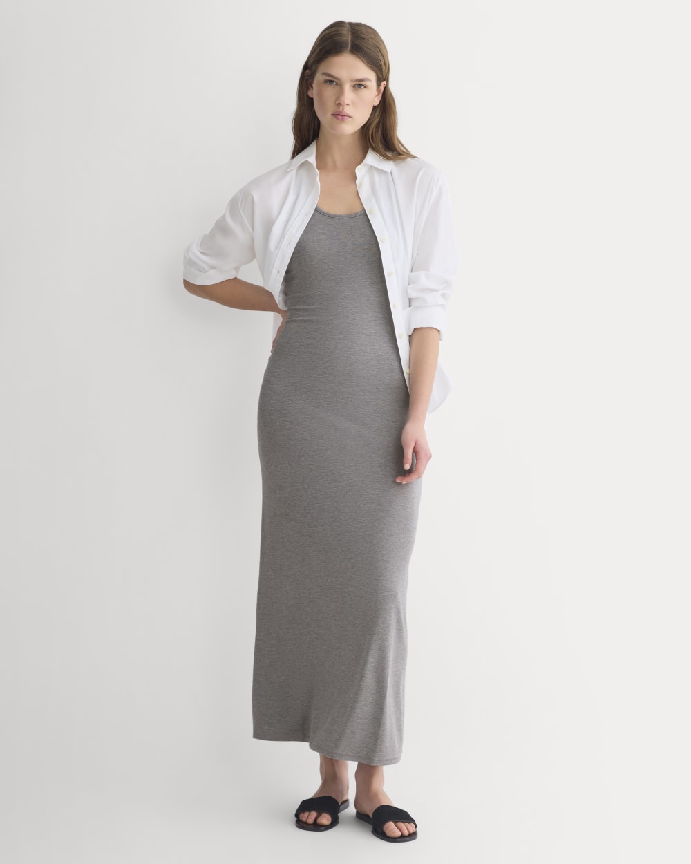 Racerback Maxi Knit Dress | Mid Heather Grey