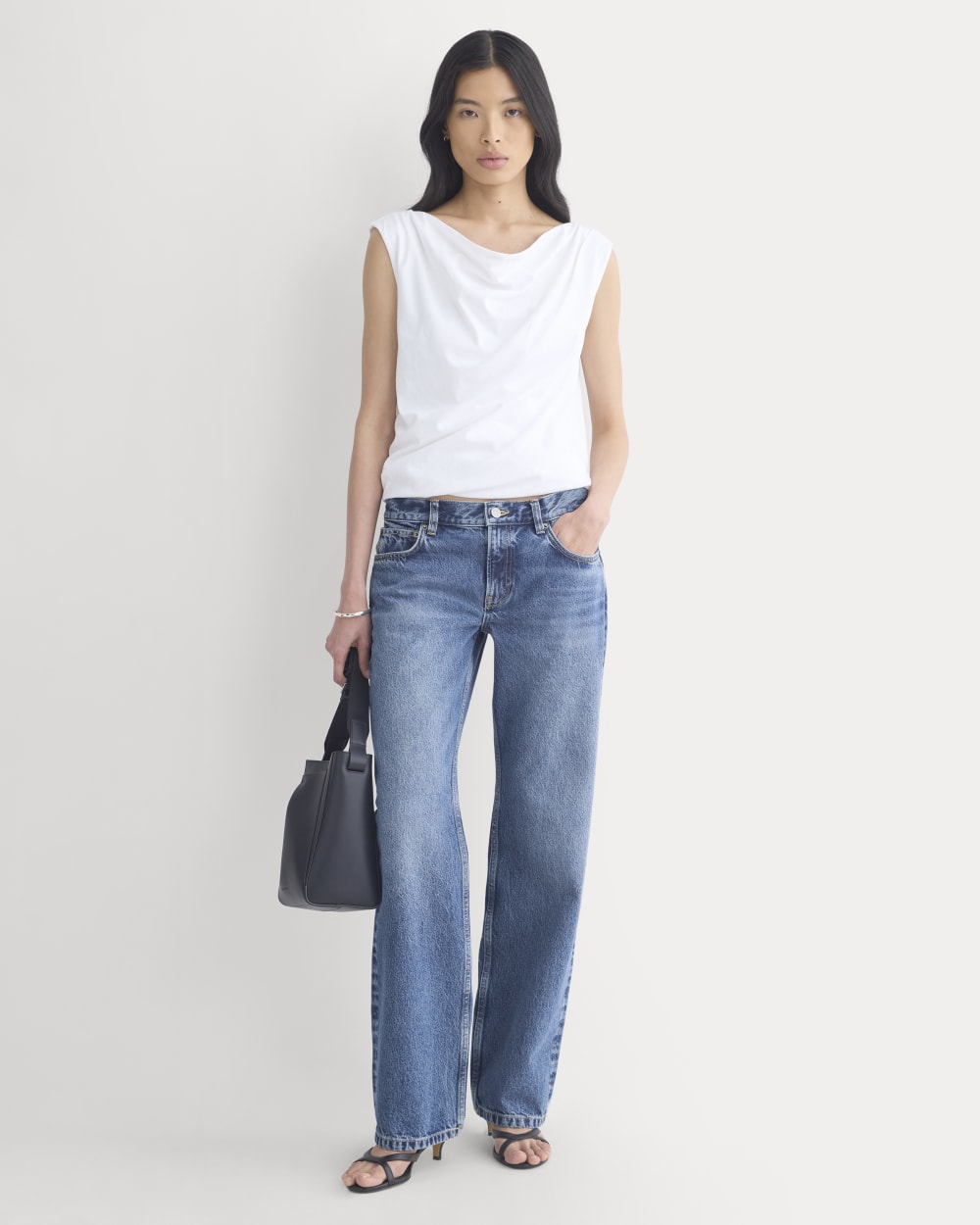 Boatneck Twisted Top in Essential Cotton | White