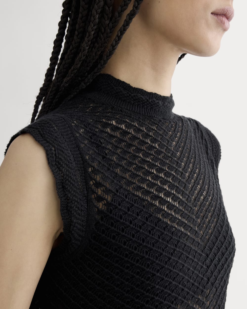 The Lace Knit Tank | Black