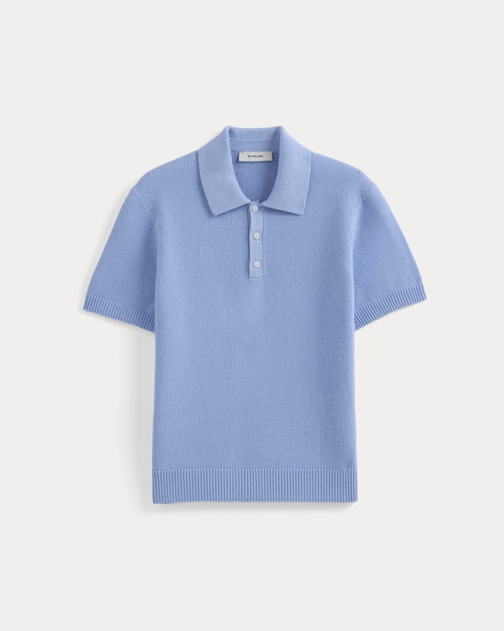 Seed Stitch Polo | Open Air Blue