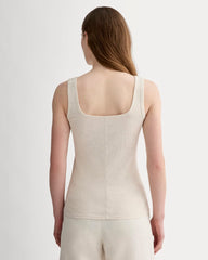 The Luxe Rib Square-Neck Tank | Heathered Oat