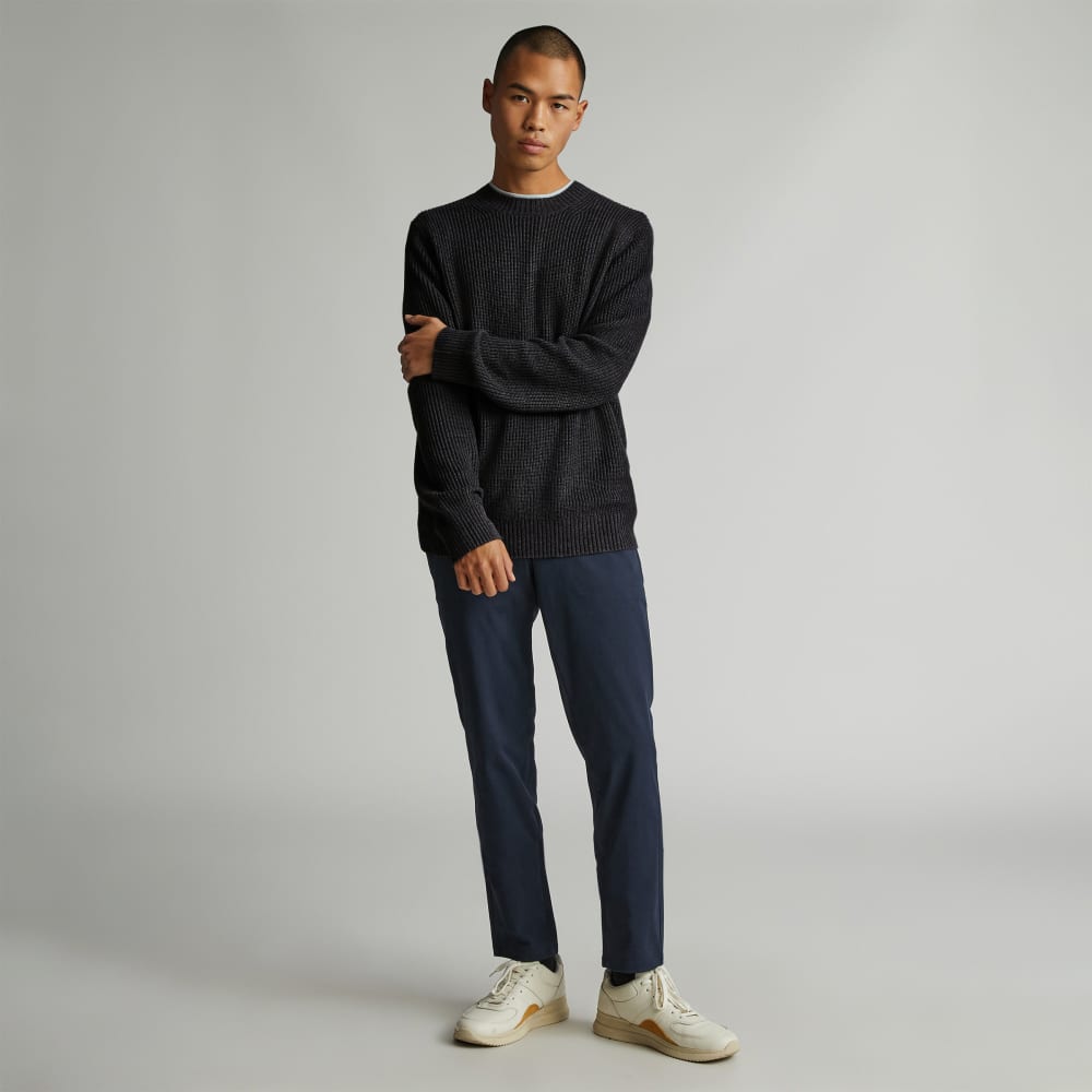 The No-Sweat Ribbed Crew | Heather Ash