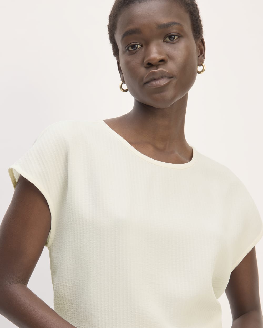 The Mini Jacquard Stripe Top | Bone