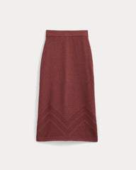 Lace-Knit Maxi Skirt | Henna Red