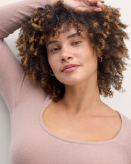 The Square Neck in Cashmere | Dusty Rose