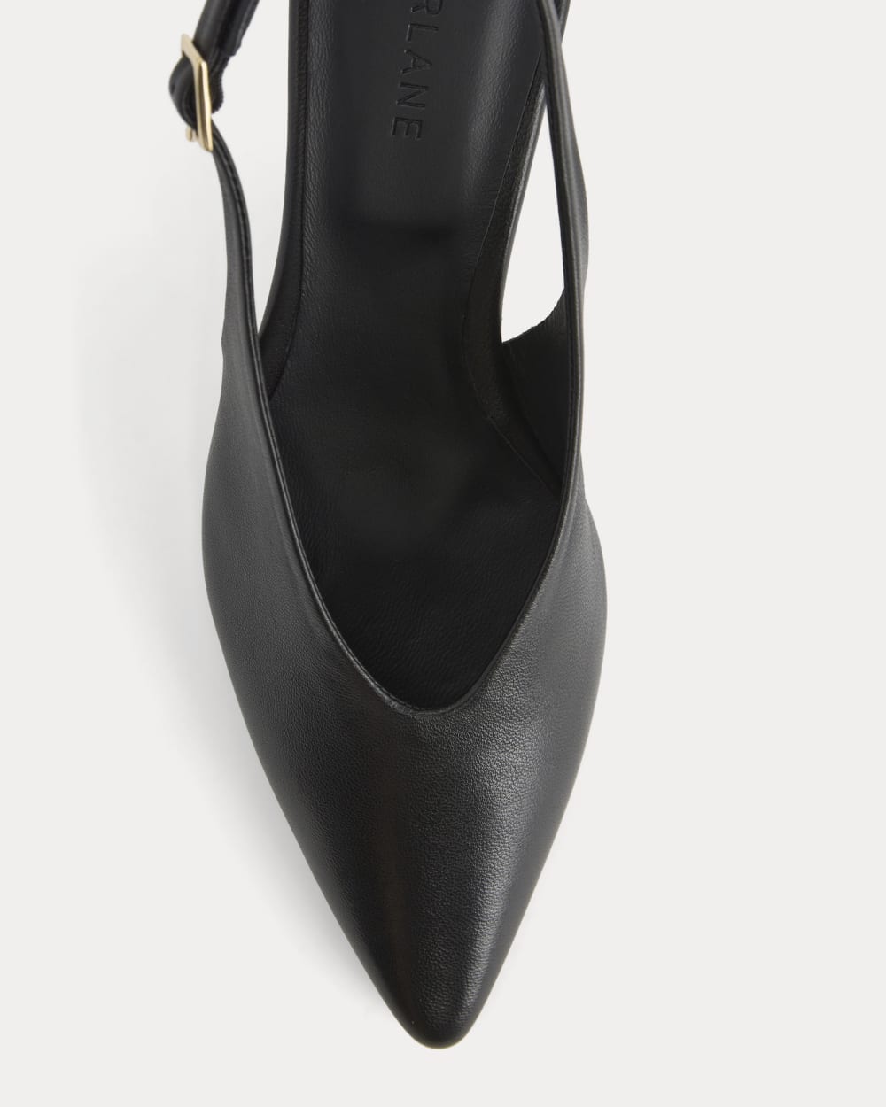 Pointed-Toe Slingback Heel | Black Leather